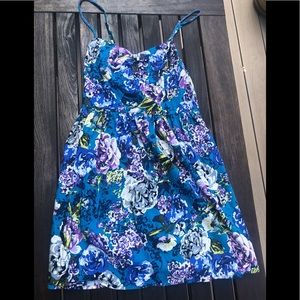 Xhiliration Blue Floral Sundress